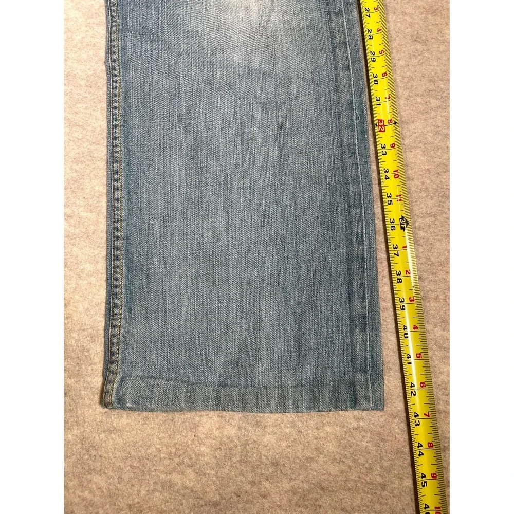 Levis 505 Regular Fit Jeans Mens 36x30 Blue‎ Whiskered Denim Straight Leg Cotton